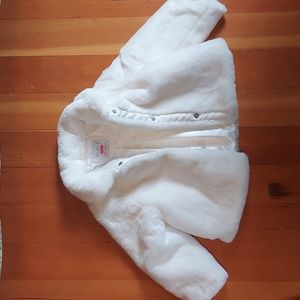 Childrens Place 2T White Fuzzy Jacket